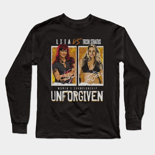 Unforgiven Trish Stratus Vs. Lita Match Long Sleeve T-Shirt by MunMun_Design